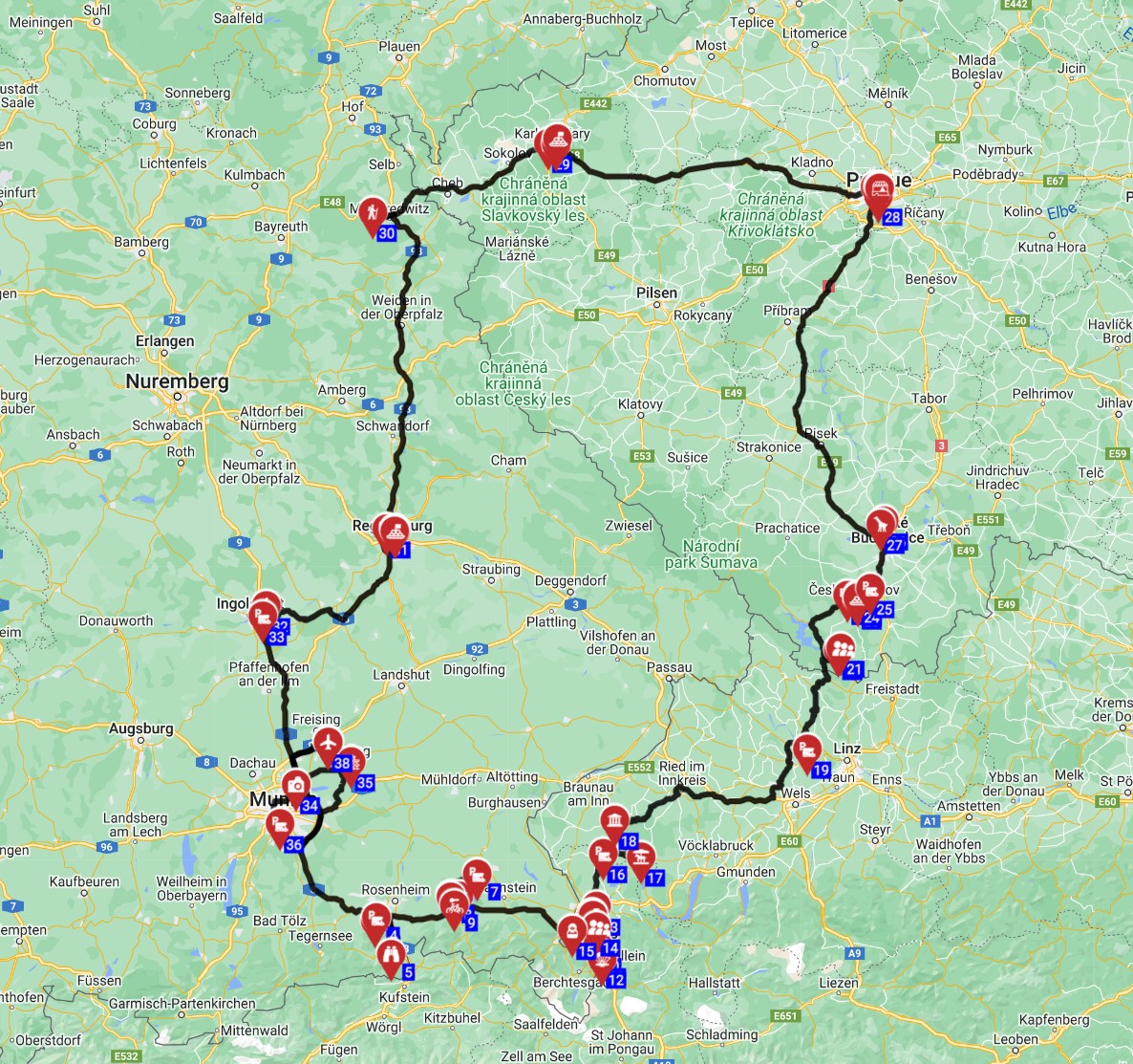 Munich Roundtrip - East - Germany Austria Czechia